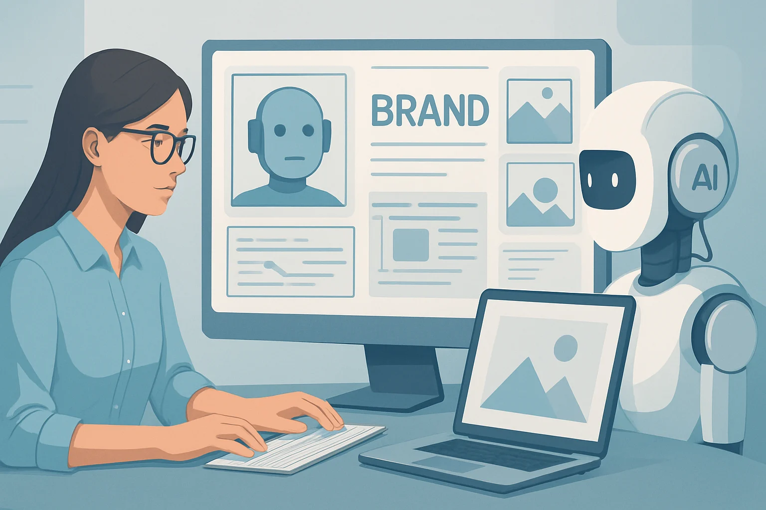 Colorful brand visuals aligned with guidelines showcasing AI-powered techniques for maintaining brand consistency in visual content.