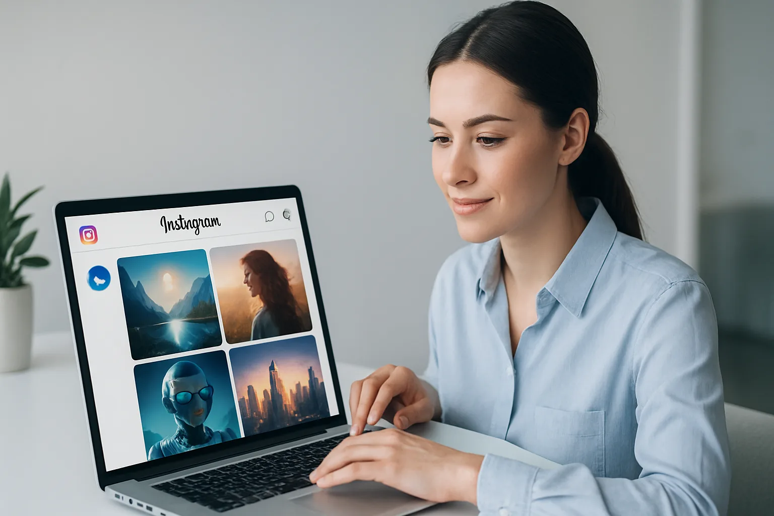 Colorful Instagram feed showcasing visual storytelling on Instagram using AI-generated images and creative designs.