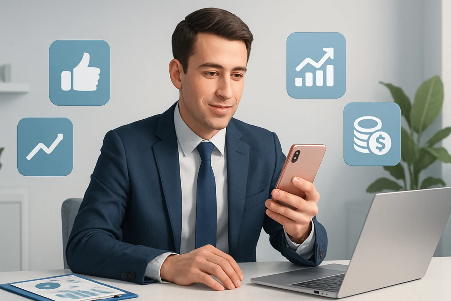 Colorful infographic showcasing social media content ideas for financial advisors to engage clients.