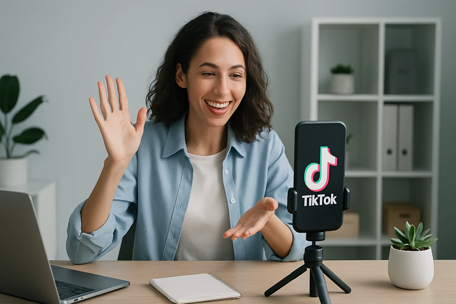 Colorful brainstorming session with small business owners generating creative TikTok video ideas.