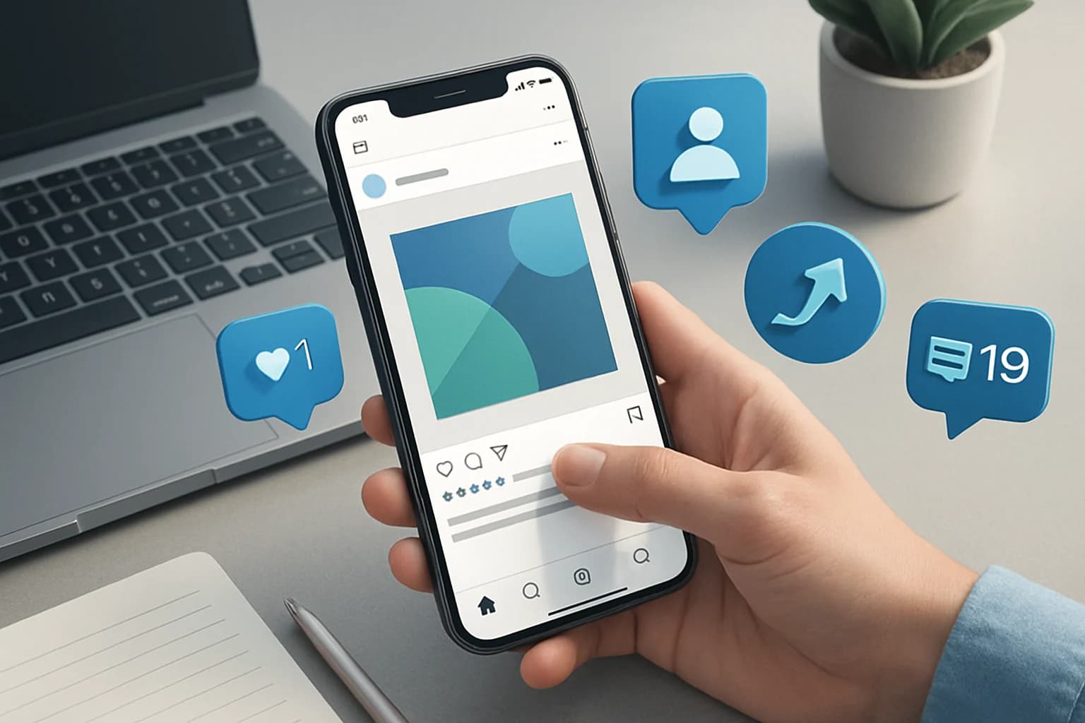Colorful infographic highlighting proven strategies to boost organic engagement on Instagram posts.