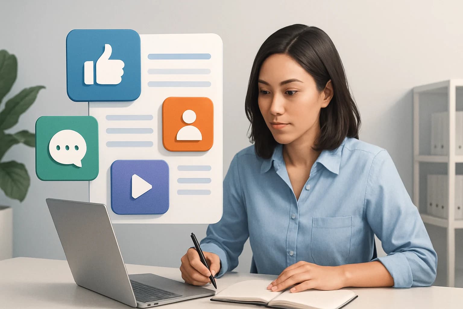 Colorful infographic illustrating key components from the ultimate guide to defining social media content pillars.