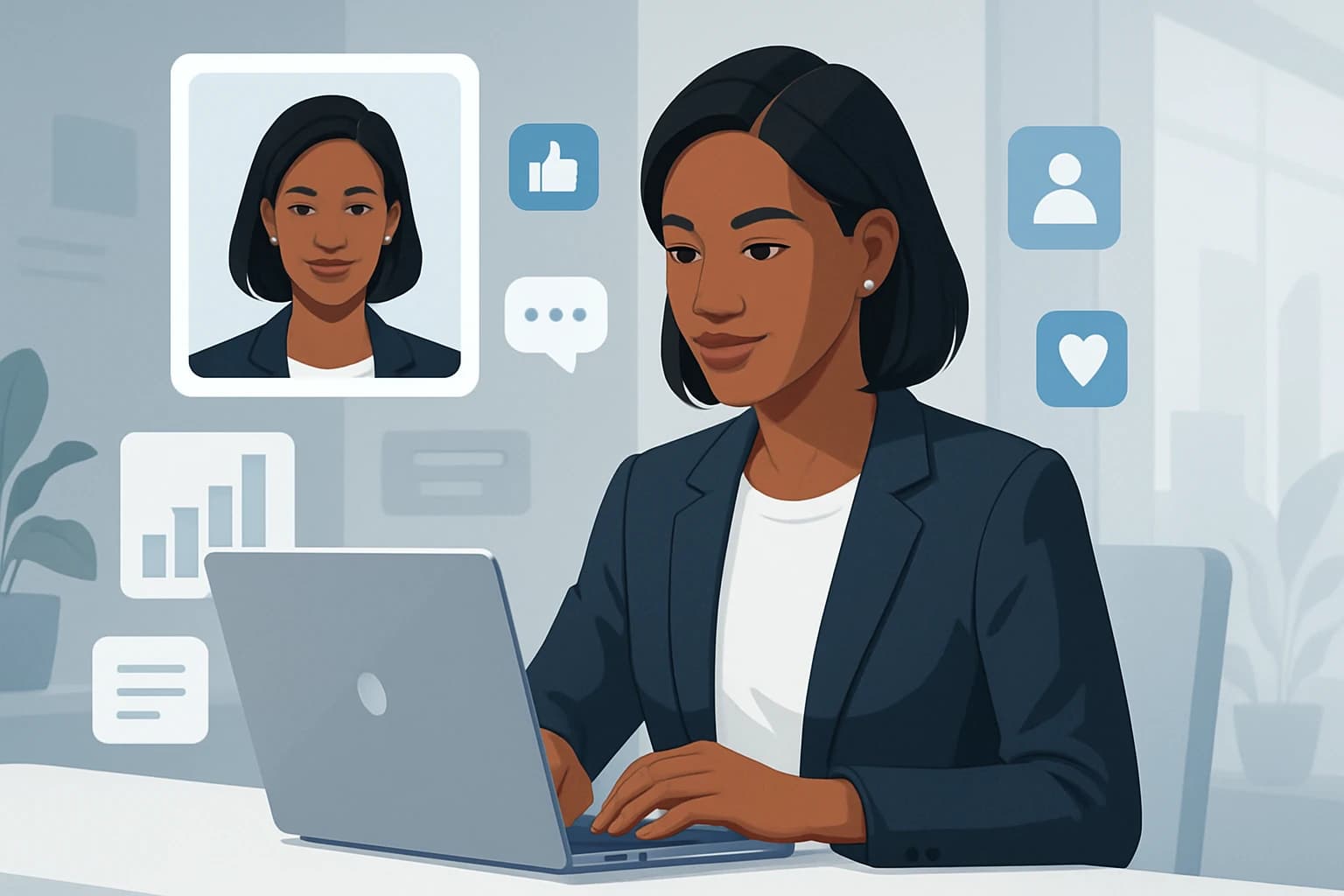 Colorful infographic illustrating strategies for building a strong personal brand on social media using AI-generated content.