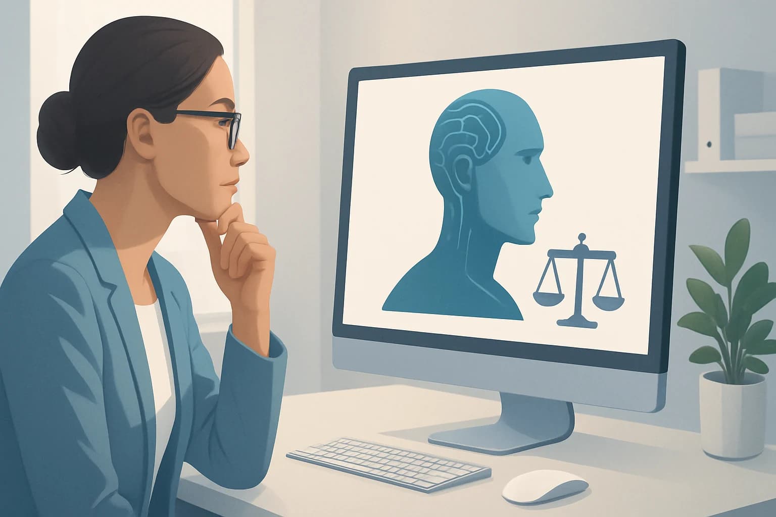 A diverse team discussing ethical considerations for using AI in marketing strategies.