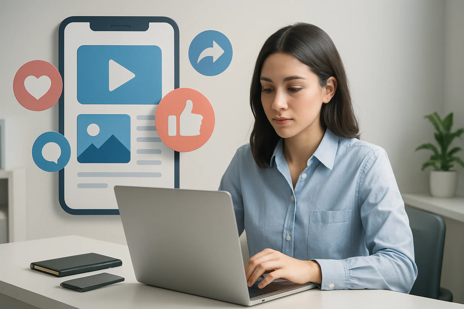 Creative brainstorming session with diverse individuals discussing how to create shareable content for social media.