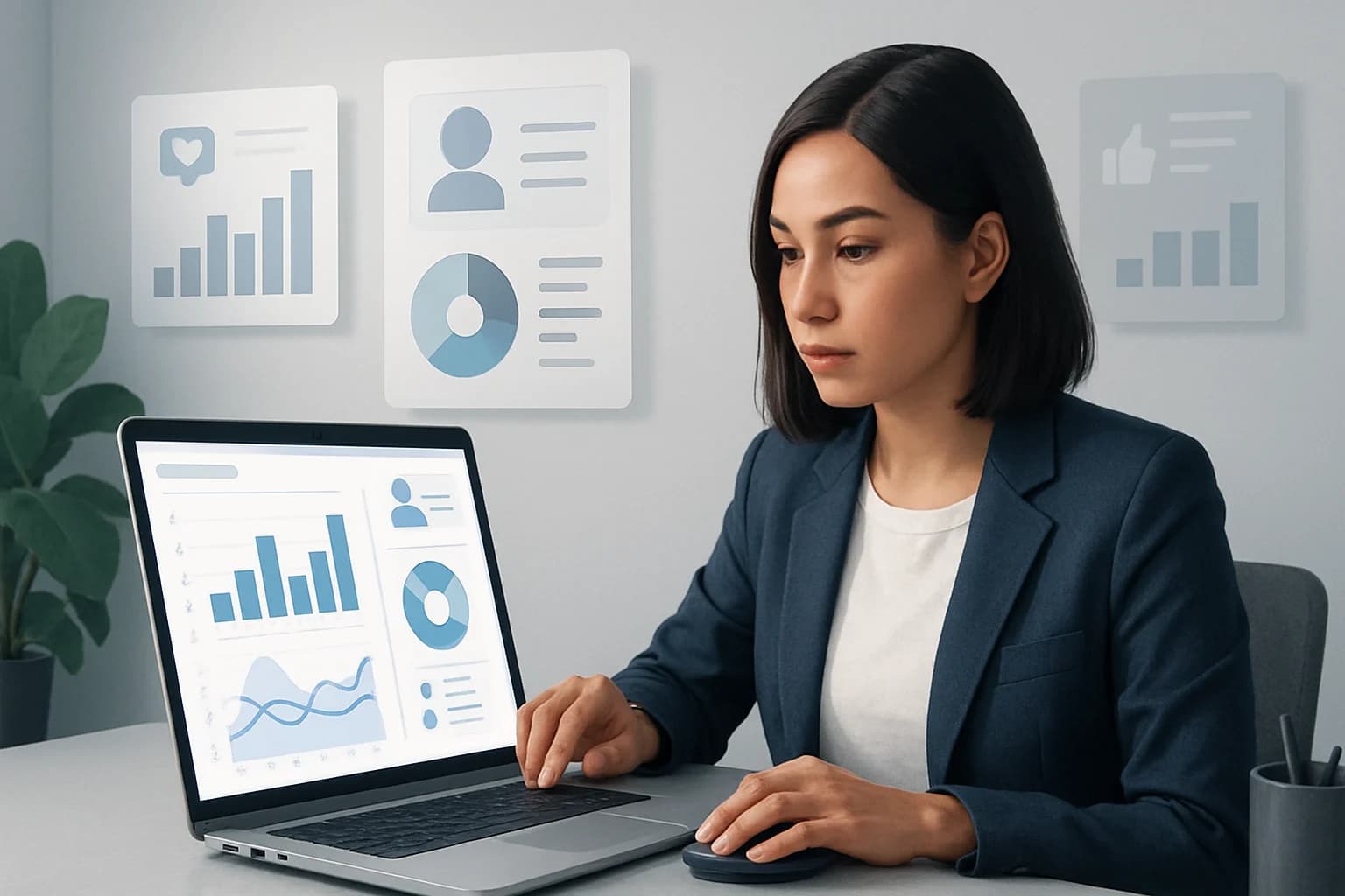 Colorful charts and graphs illustrating how to analyze audience insights from social media data.