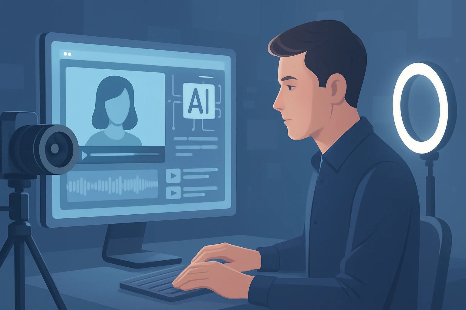 Creative team collaborating on video storyboard showcasing best practices for AI video content creation.