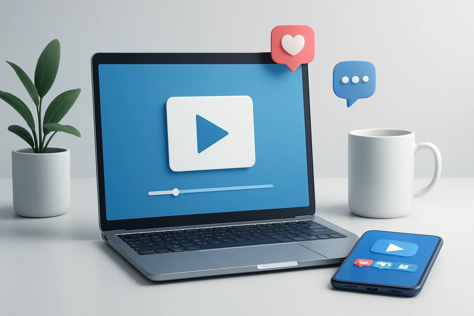 Vibrant collage of video clips showcasing the benefits of using video content in social media marketing.