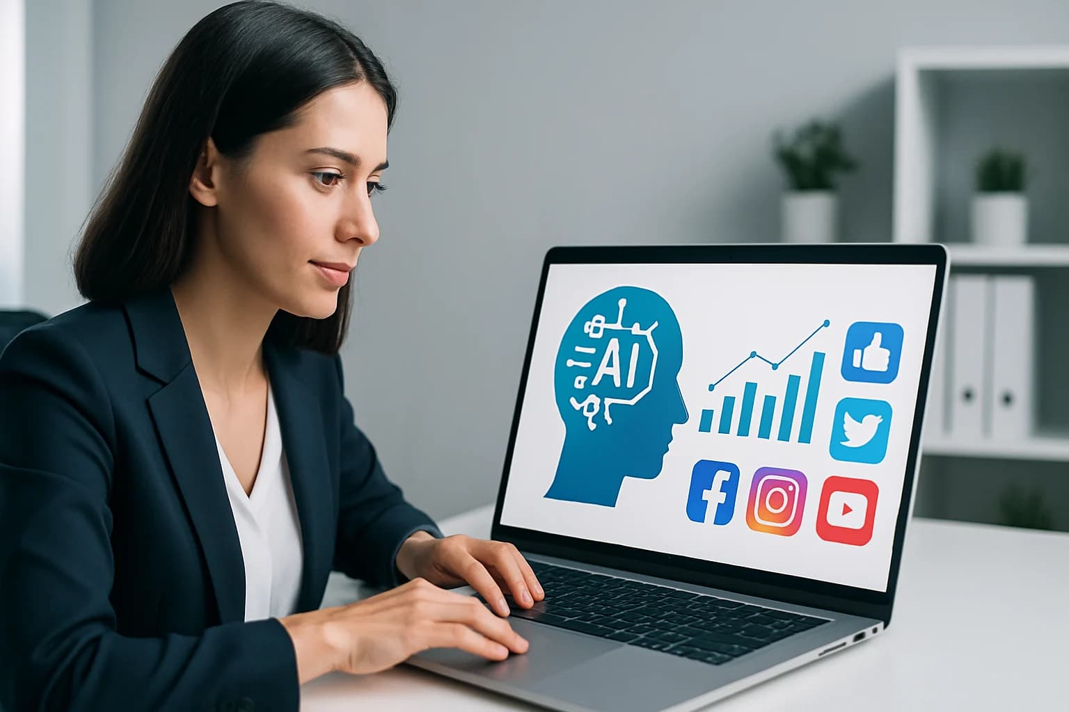 Colorful infographic illustrating how to leverage AI for social media market research insights.