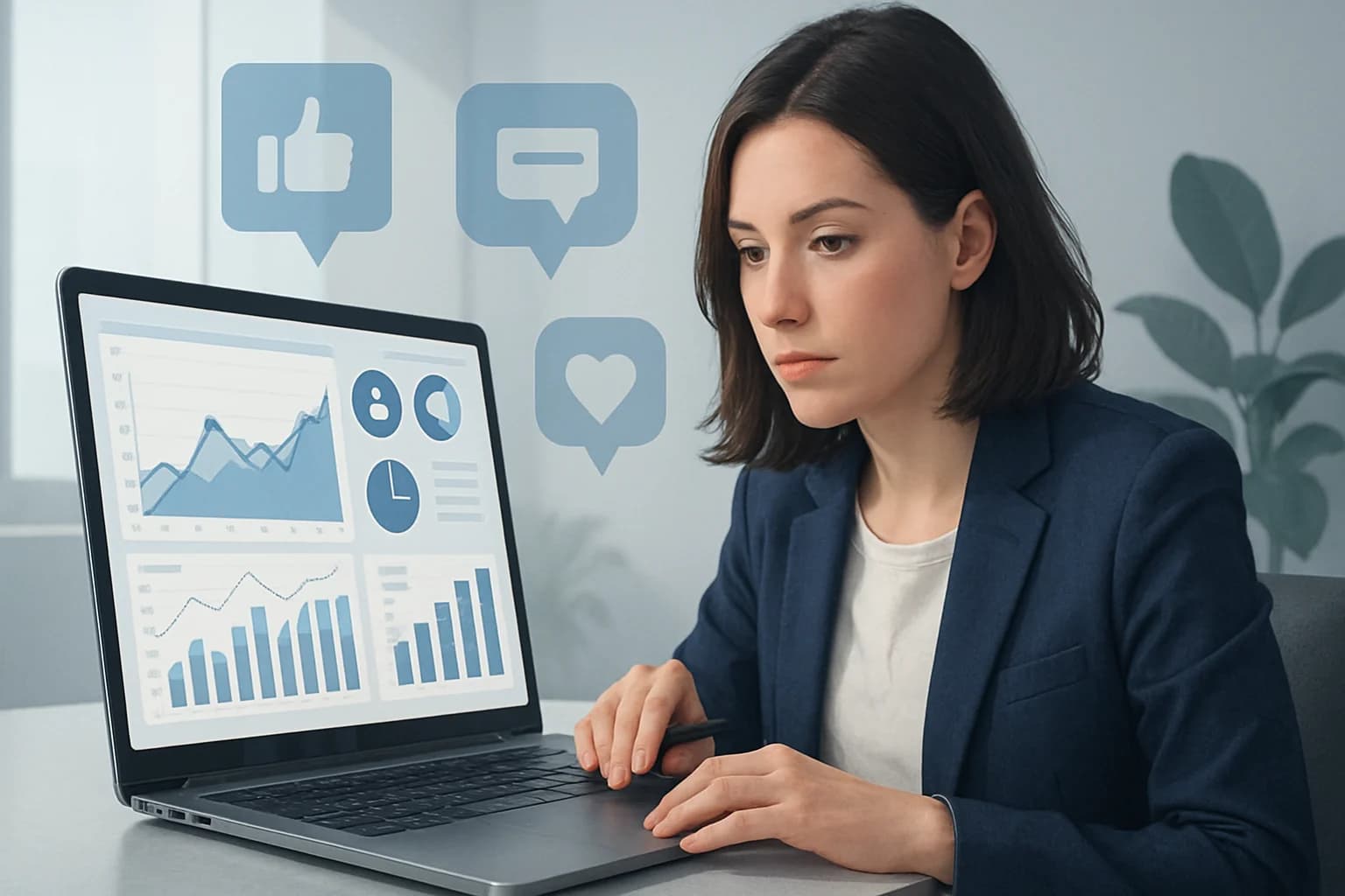 Colorful charts and graphs illustrating how to use insights from social media analytics effectively.