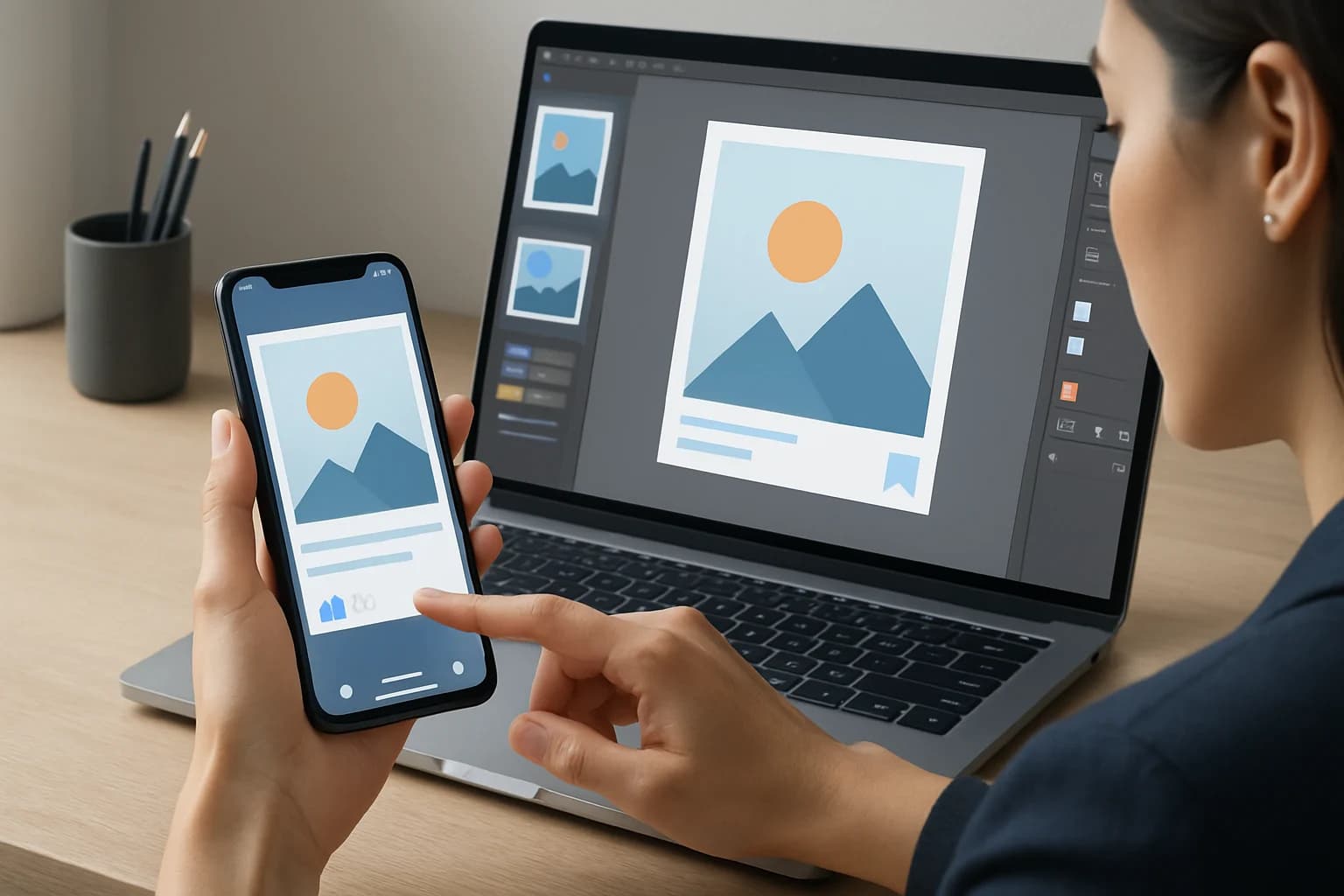Colorful mobile screen showcasing optimized social media graphics for effective engagement strategies.