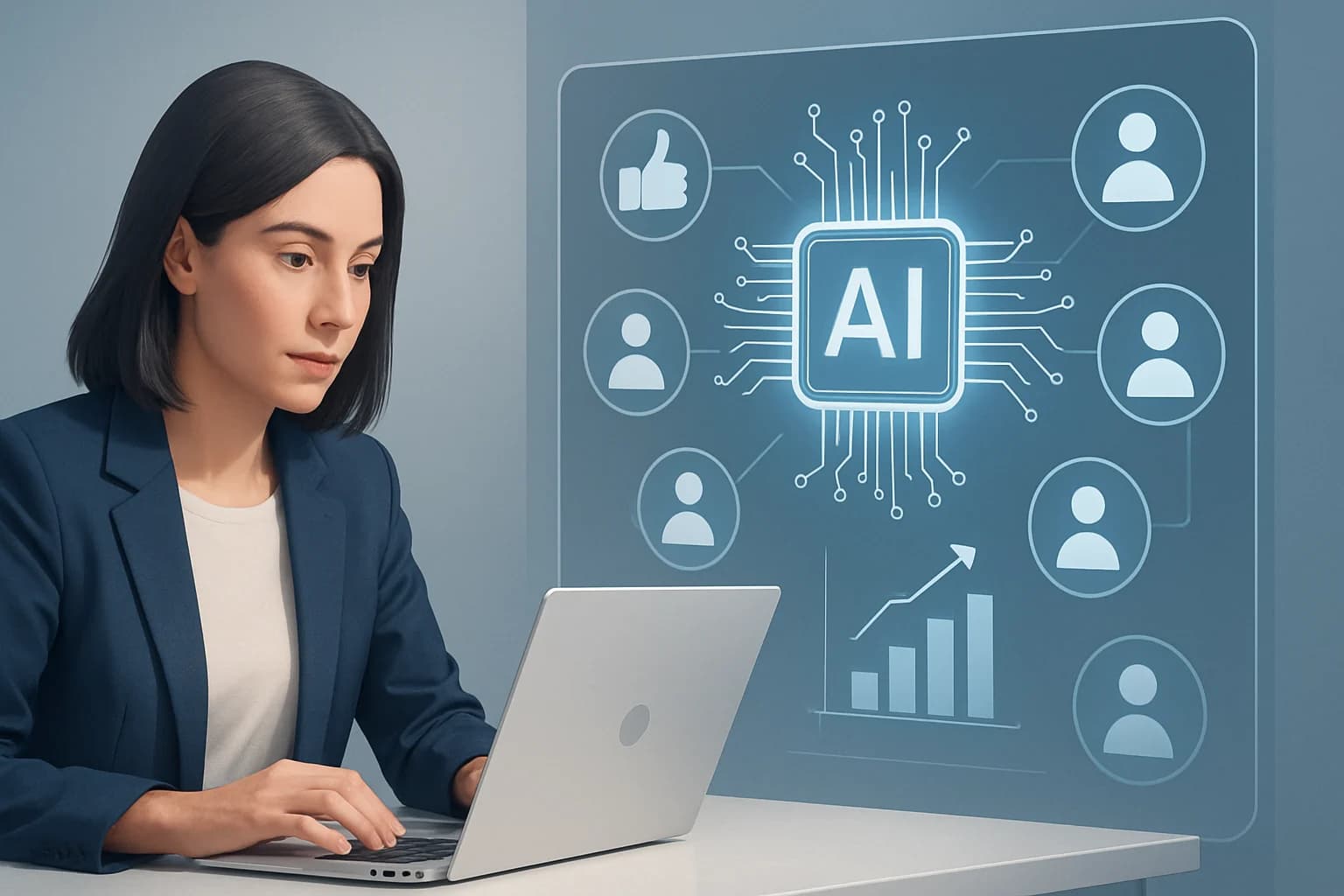 Visual representation of how to use AI for audience targeting on social media platforms.