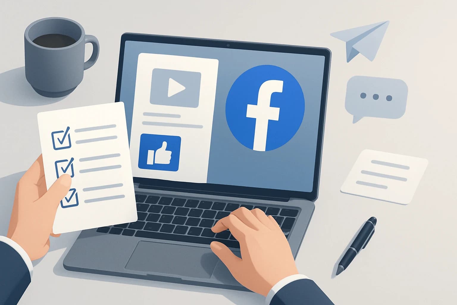 Colorful infographic listing tips for creating shareable content on Facebook with engaging visuals.