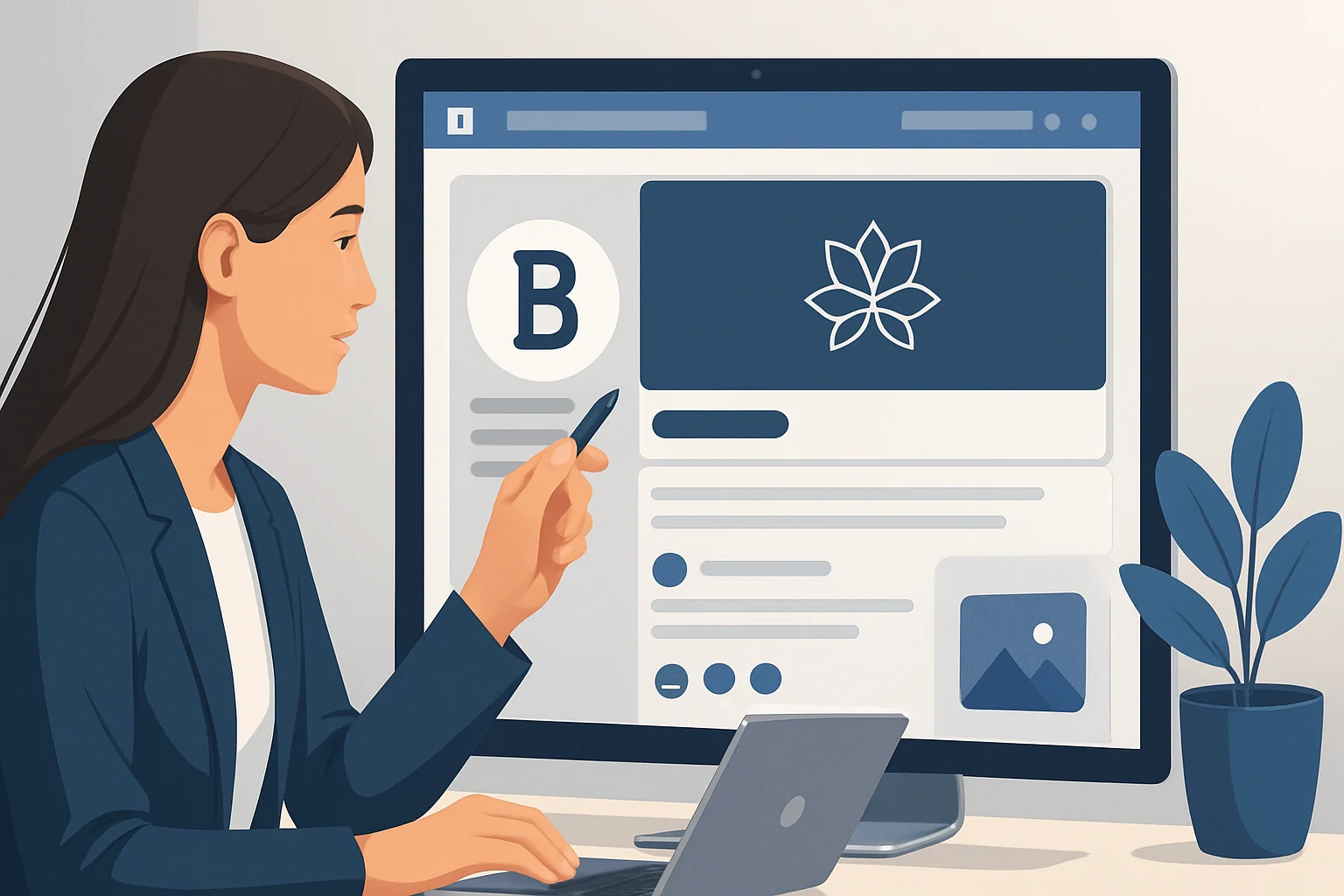 Colorful infographic illustrating steps on how to optimize social media profiles for branding.