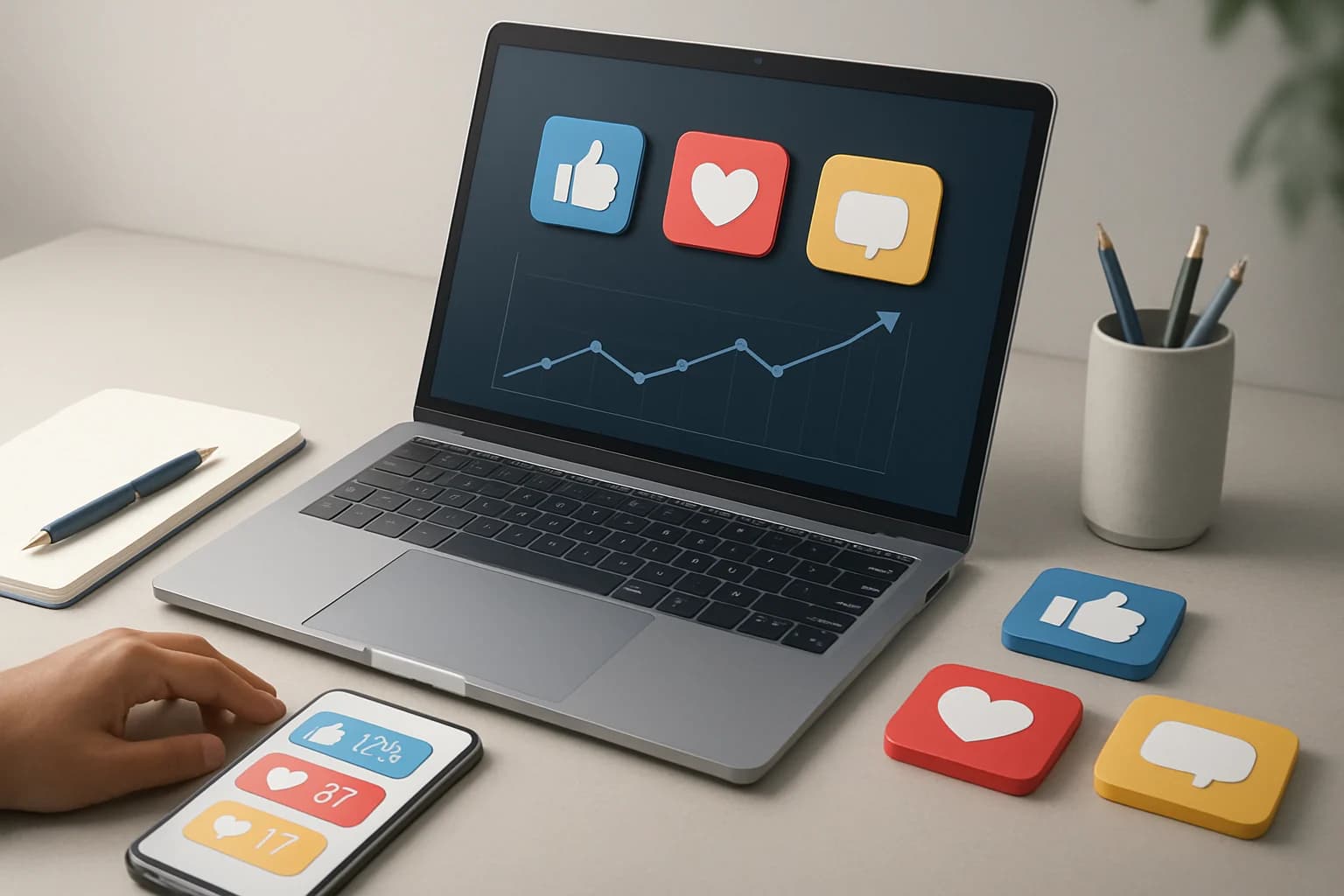 Colorful infographic outlining steps on how to create a social media engagement toolkit.