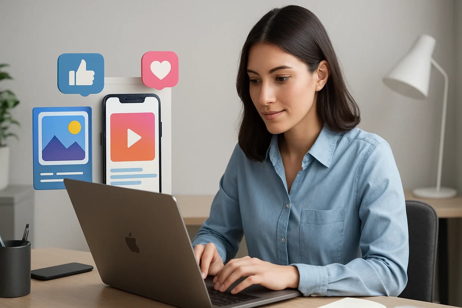 Colorful collage of social media posts showcasing tips for creating engaging visual content for social media.