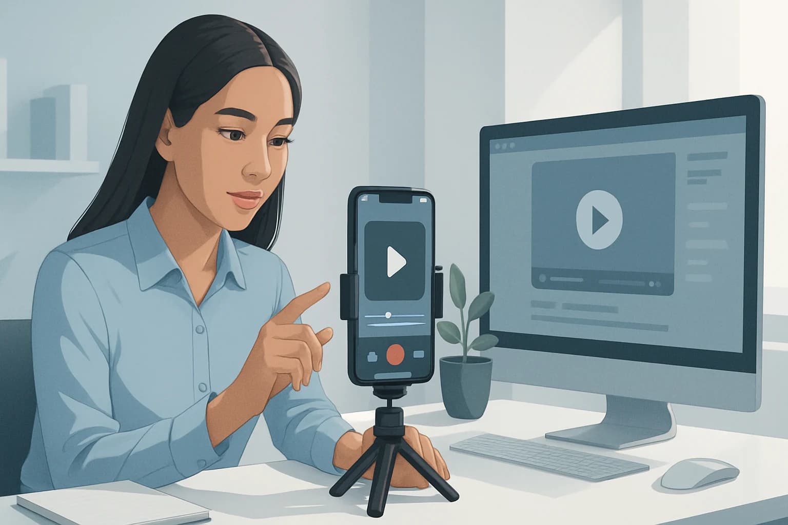Colorful smartphone displaying tips and techniques for best practices for creating short-form video content.
