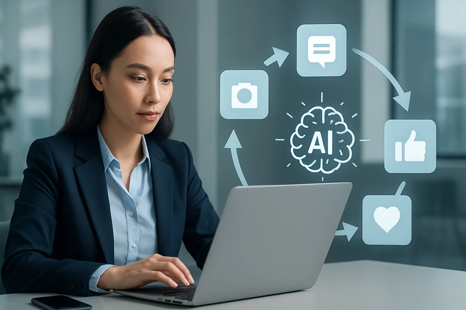 Flowchart illustrating steps on how to automate social media posting with AI tools.