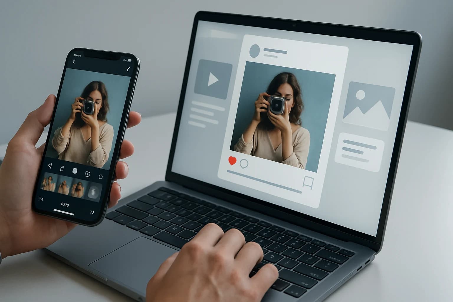 Colorful collage of social media posts showcasing tips on how to enhance visual storytelling on social media.