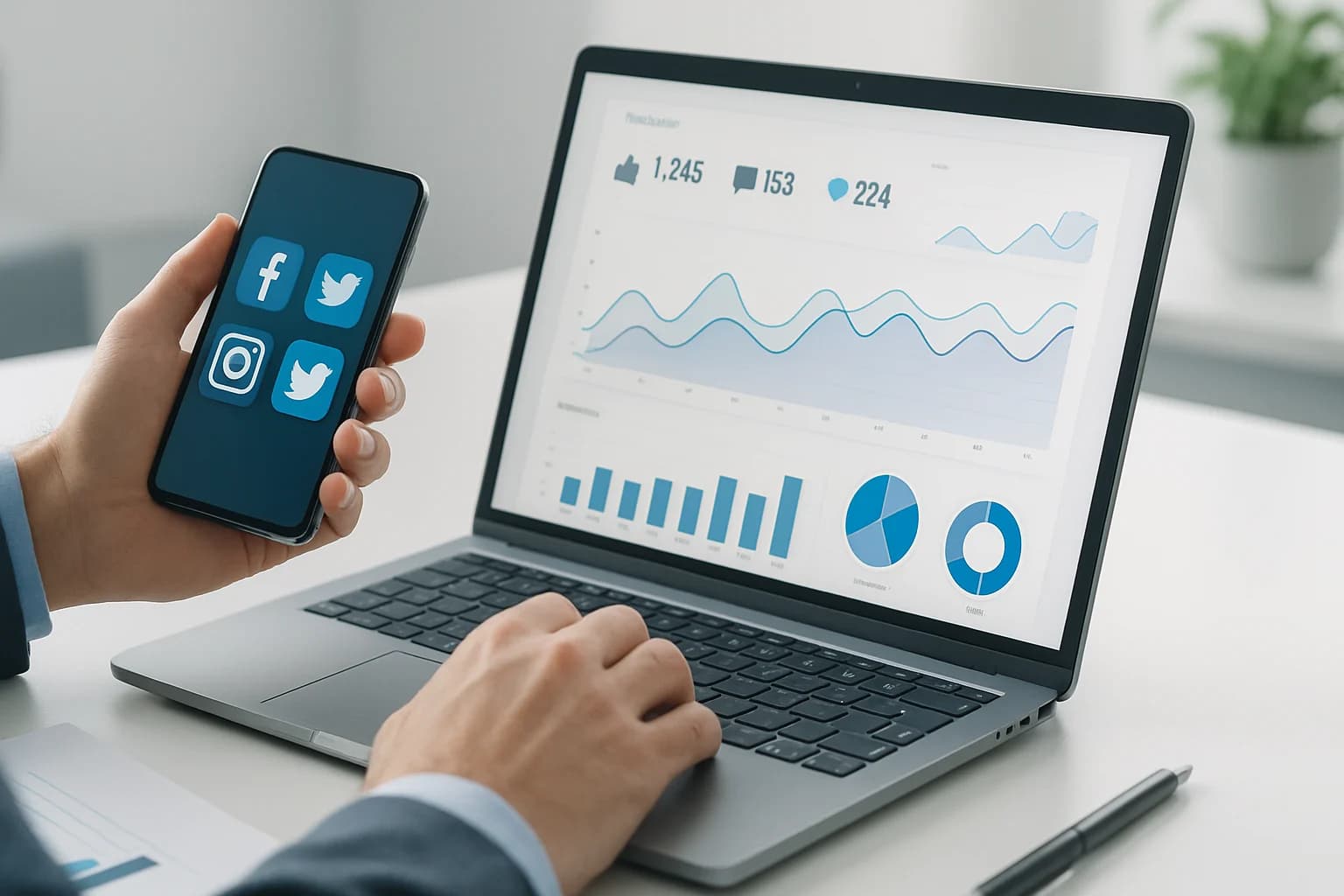 Colorful infographic illustrating key metrics on how to track social media performance effectively.