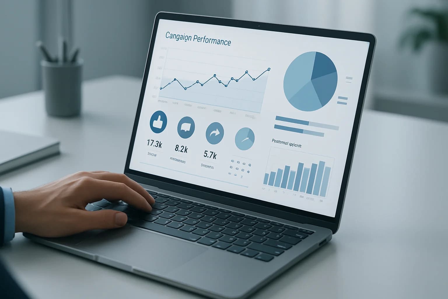 Colorful infographic illustrating key metrics on how to measure social media campaign success.