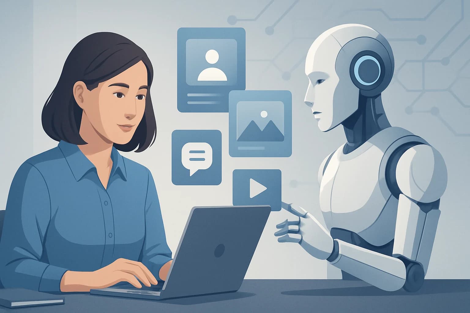 Creative team brainstorming ideas on how AI can enhance user-generated content strategies.