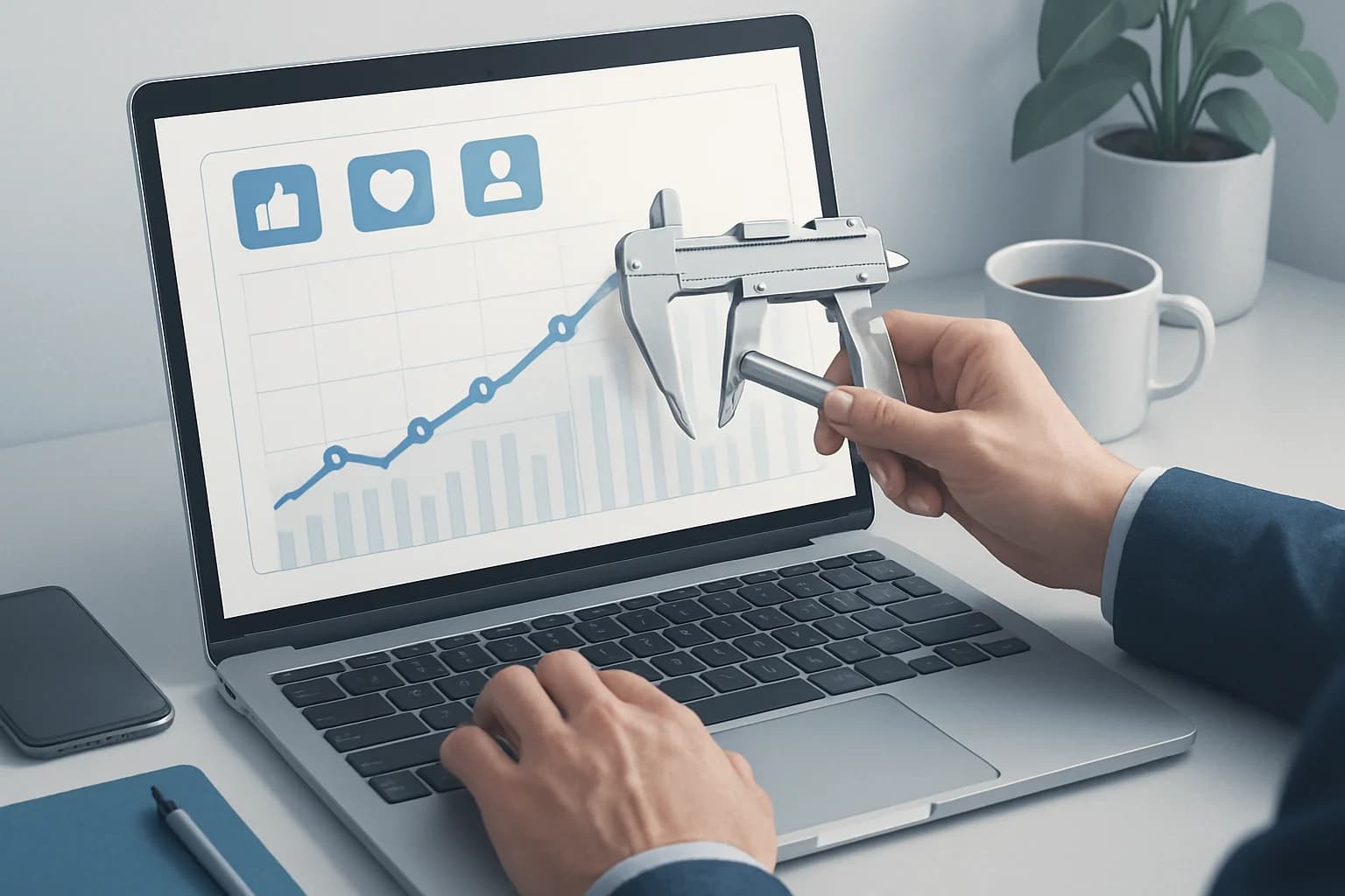 Colorful charts and graphs illustrating how to measure social media growth over time.