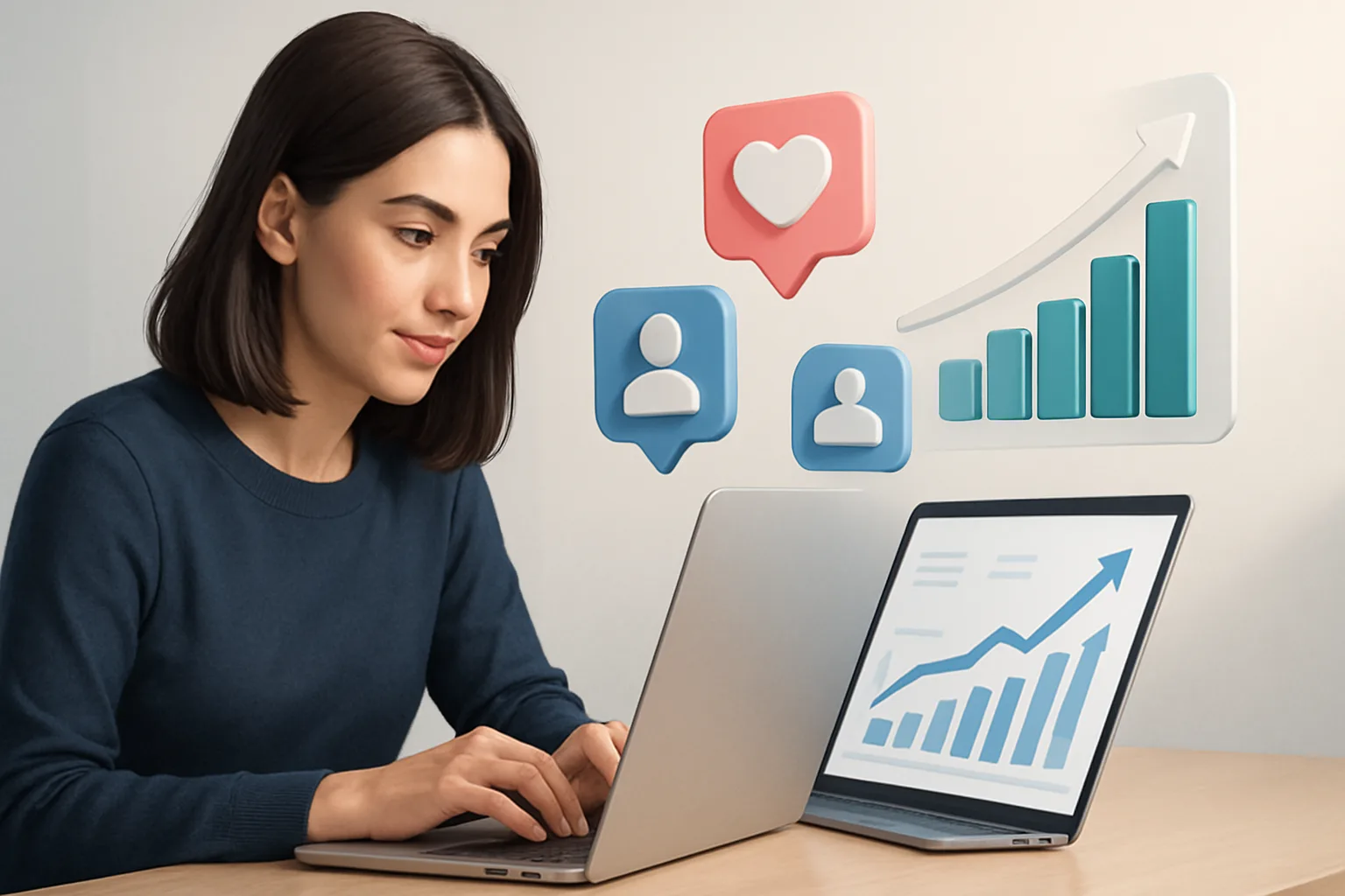 Colorful infographic showcasing social media growth strategies for 2024 with engaging visuals and statistics.