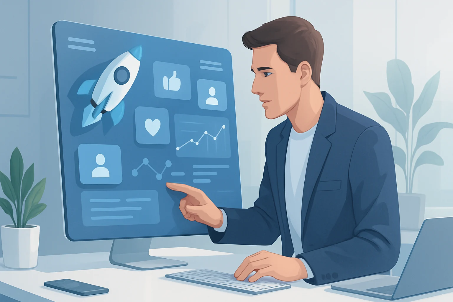 Colorful infographic depicting trends and insights while exploring the future of social media marketing.