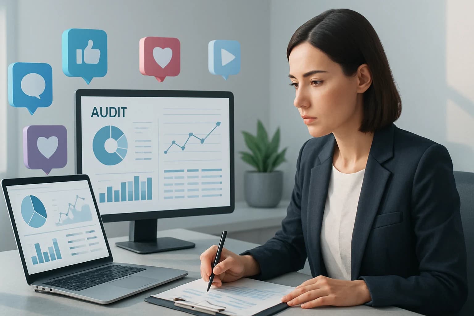 Checklist and digital tools for how to conduct a social media audit effectively.
