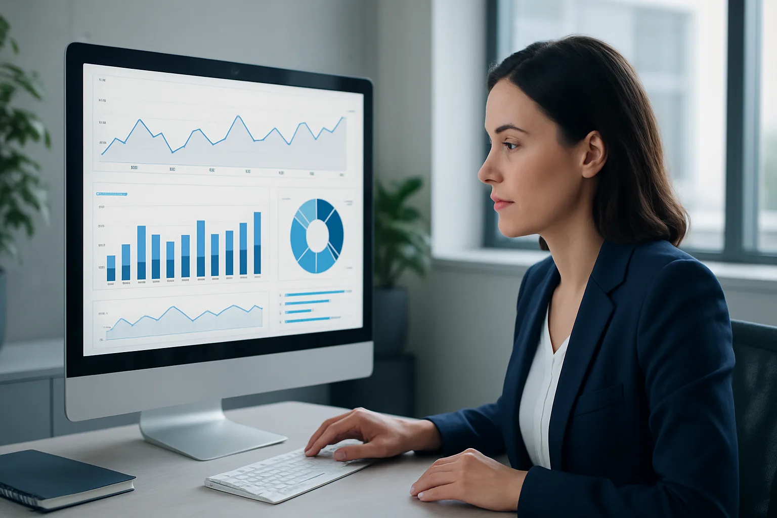 Charts and graphs analyzing data trends to illustrate how to leverage analytics for content optimization