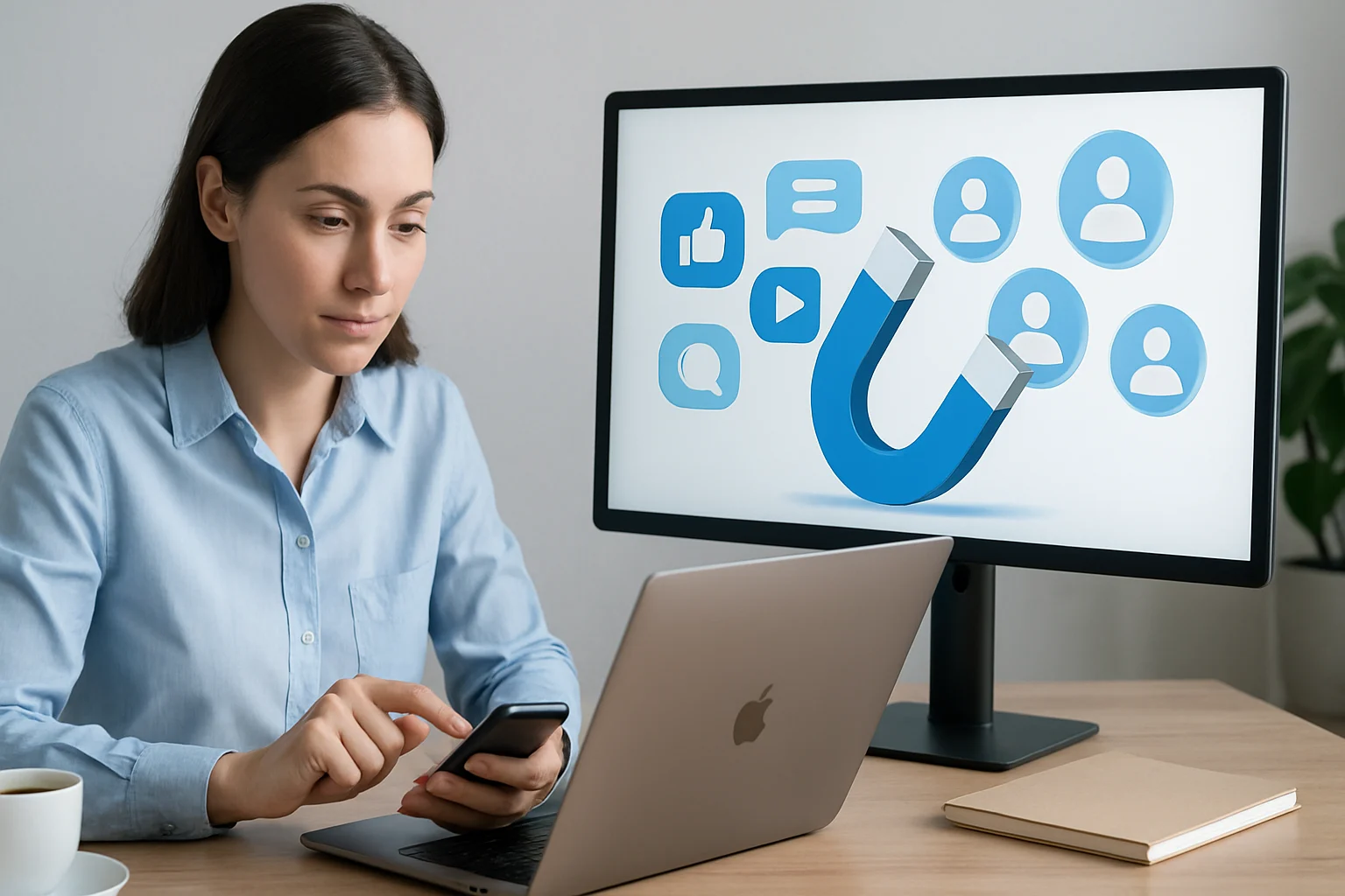 Colorful infographic illustrating strategies on how to generate leads with social media content.