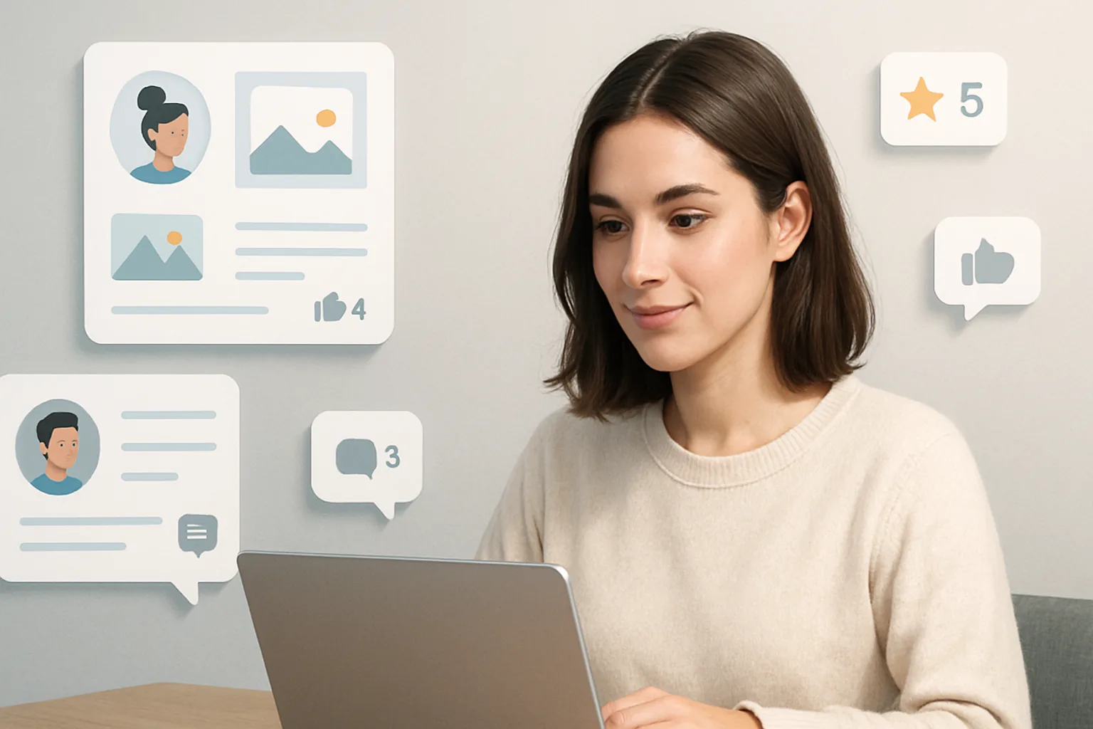 Visual representation of user-generated content showcasing benefits for brands through customer testimonials.